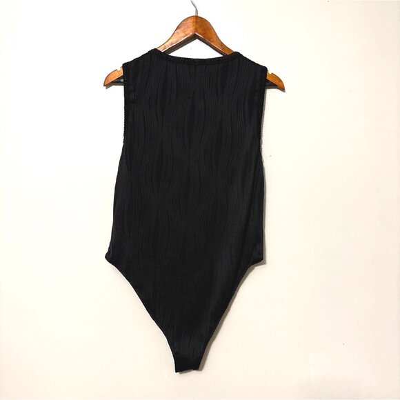 Shein Curve Black Ribbed Sleeveless Bodysuit W/ Snap Closure 2XL Polyester Blend - Picture 4 of 8